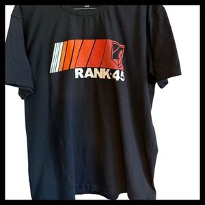 RANK 45 Graphic Print T-Shirt Mens XL Black Short Sleeve Cotton Casual